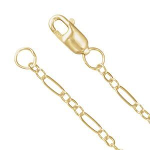 1/20 14K Yellow Gold Filled 1.8mm Adj. Figaro Chain Necklace, 16-18 In